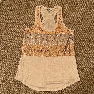 Express Metallic Sequin Tank Top